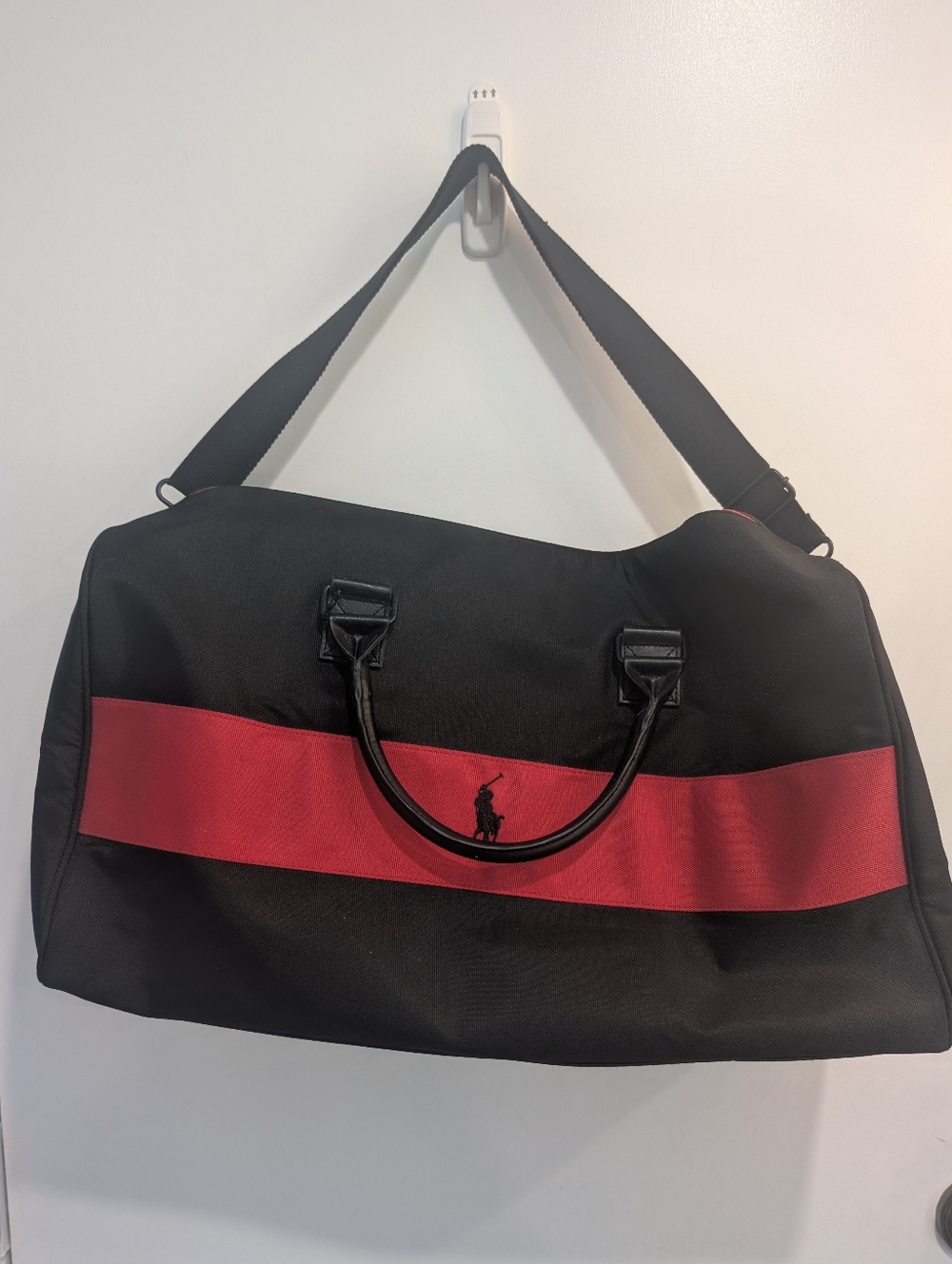 Ralph Lauren Fragrances Black & Red Travel Duffel Bag Weekender